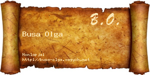 Busa Olga névjegykártya